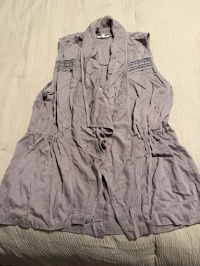 Maurices Taupe Lightweight Open Front Vest